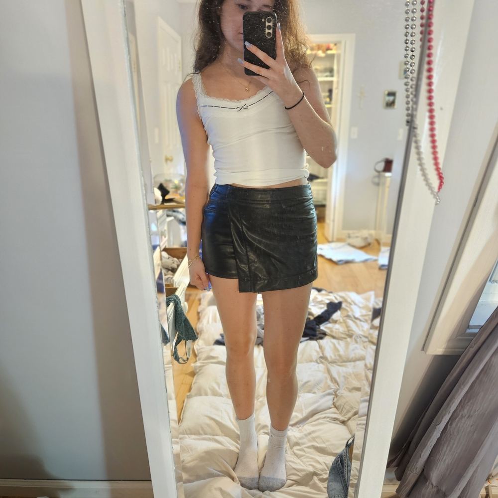 Black Leather Mini Skirt